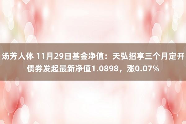 汤芳人体 11月29日基金净值：天弘招享三个月定开债券发起最新净值1.0898，涨0.07%