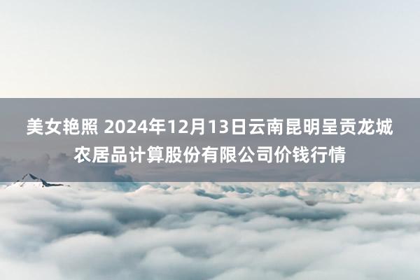 美女艳照 2024年12月13日云南昆明呈贡龙城农居品计算股份有限公司价钱行情