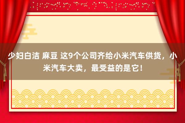 少妇白洁 麻豆 这9个公司齐给小米汽车供货，小米汽车大卖，最受益的是它！
