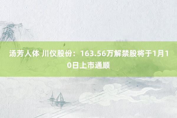 汤芳人体 川仪股份：163.56万解禁股将于1月10日上市通顺