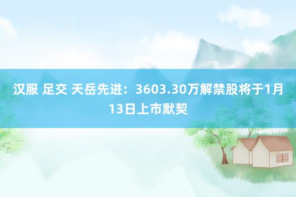 汉服 足交 天岳先进：3603.30万解禁股将于1月13日上市默契