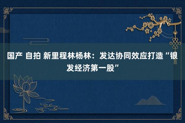 国产 自拍 新里程林杨林：发达协同效应打造“银发经济第一股”
