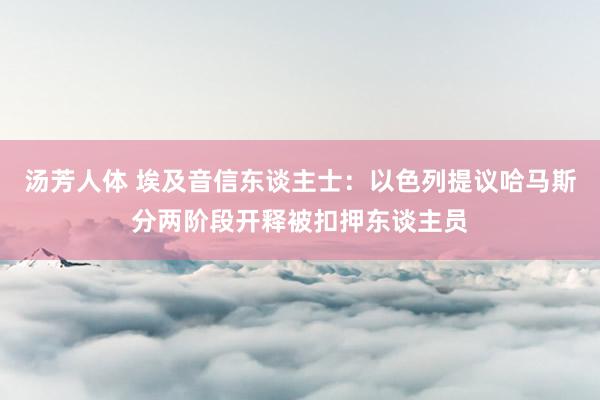 汤芳人体 埃及音信东谈主士：以色列提议哈马斯分两阶段开释被扣押东谈主员