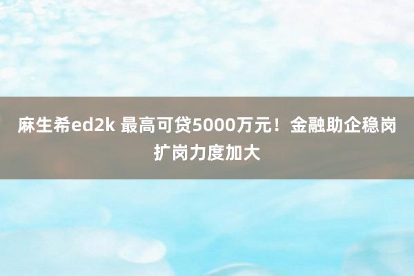麻生希ed2k 最高可贷5000万元！金融助企稳岗扩岗力度加大