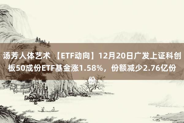 汤芳人体艺术 【ETF动向】12月20日广发上证科创板50成份ETF基金涨1.58%，份额减少2.76亿份