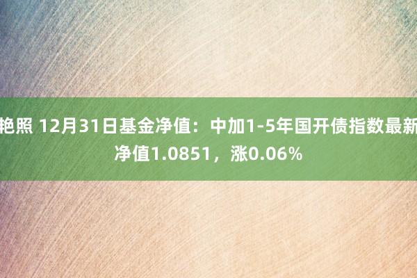艳照 12月31日基金净值：中加1-5年国开债指数最新净值1.0851，涨0.06%