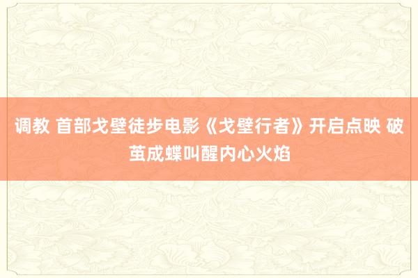 调教 首部戈壁徒步电影《戈壁行者》开启点映 破茧成蝶叫醒内心火焰