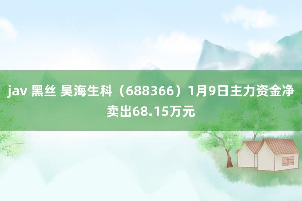 jav 黑丝 昊海生科（688366）1月9日主力资金净卖出68.15万元