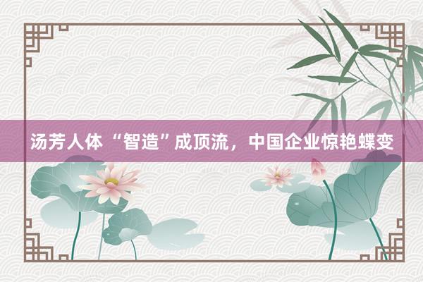 汤芳人体 “智造”成顶流，中国企业惊艳蝶变