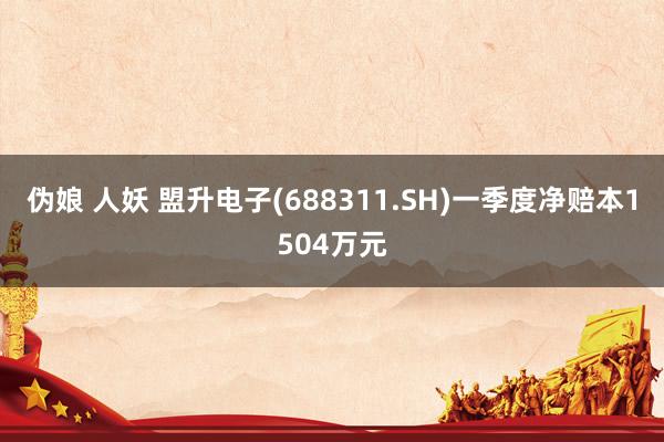 伪娘 人妖 盟升电子(688311.SH)一季度净赔本1504万元