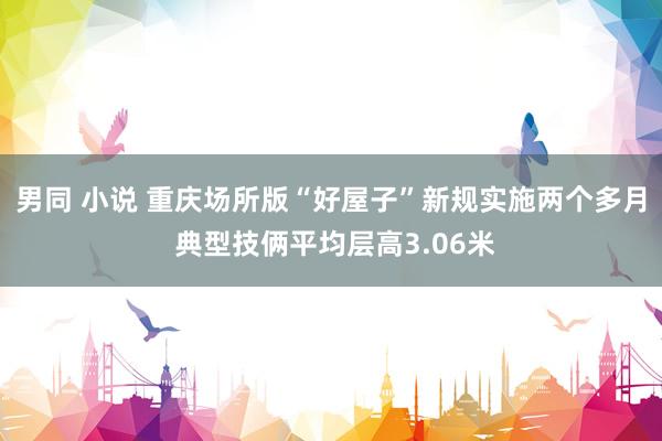 男同 小说 重庆场所版“好屋子”新规实施两个多月 典型技俩平均层高3.06米